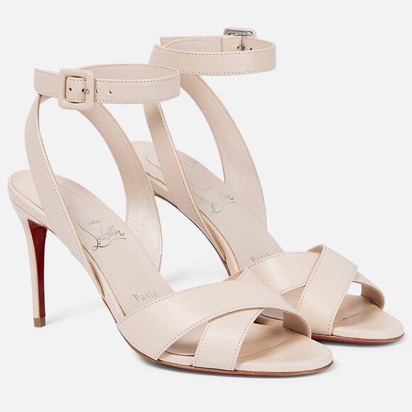 Christian Louboutin MARIZA 85 Criss Cross Ankle Strap Sandals Heels Shoes - Picture 1 of 16